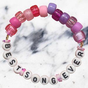 One Direction Best Song Ever Pink and Purple Handmade Beaded Kandi Bracelet